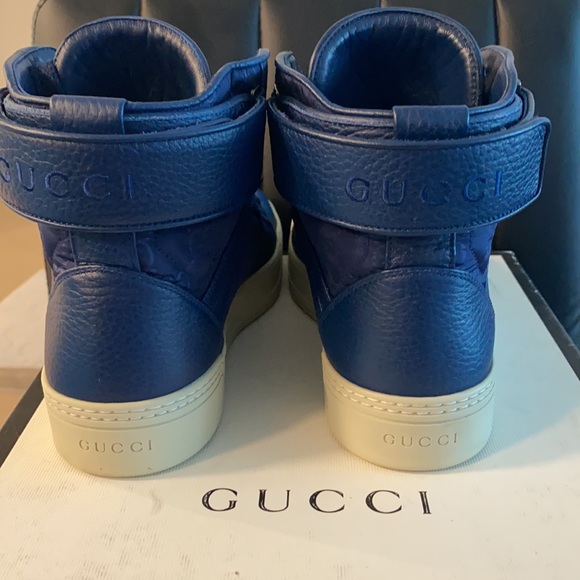Gucci Men High Top Nylon Guccissima Light/Camelot Size 7 (runs big like an 8.5) - Picture 4 of 9